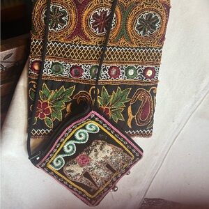 Embroidered Multicolor Crossbody Bag set of 2